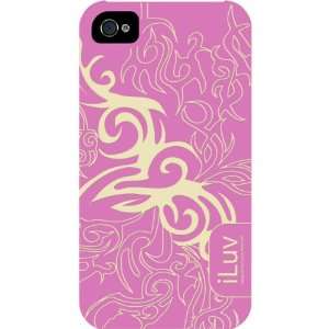  New Pink/White Tatt2 Silicone Case For iPhone 4   DE7273 