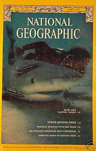   GEOGRAPHIC Apr 1975 Sharks, Tanzania, Canada  w/ FREE S&H  