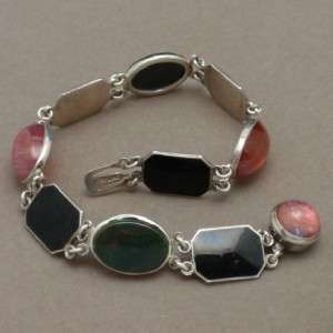 Bracelet Bloodstone Onyx Dragons Breath Sterling Silver Vintage 