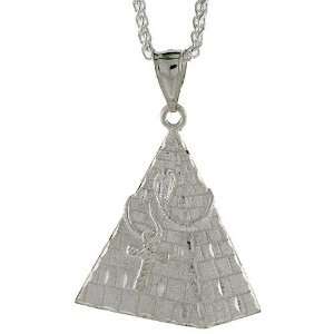  Sterling Silver Pyramid Pendant, 1 15/16 (49 mm) tall 