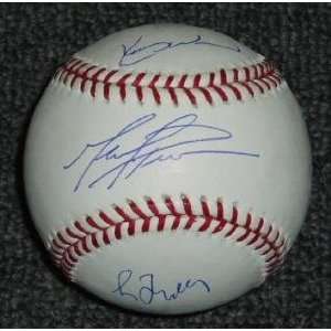 Greg Maddux, Kerry Wood & Mark Prior Autographed Baseball:  