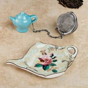  Tea Leaf Filter with Blue Teapot Charm: Home & Kitchen