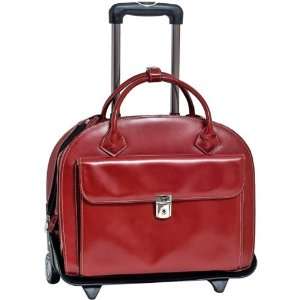  15.4 Glen Ellyn Red Italian Leather Ladies Notebook Briefcase 