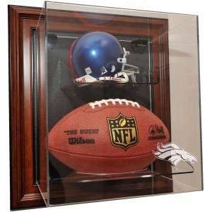 Denver Broncos Mini Helmet and Football Case Up Display 