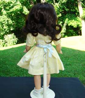 1949 Ideal Raven Brunette Toni Doll P 93 Tagged Yellow Dress  