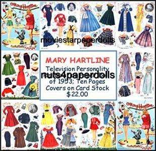 VINTAGE MARY HARTLINE PAPER Dolls REPRO FREE S&H W/2  