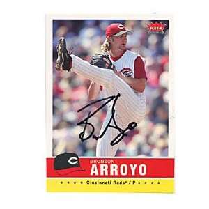 Bronson Arroyo Autographed/Signed 2006 Fleer Card