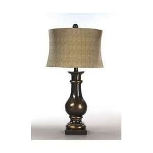  Table Lamp in Broadway Bronze Finish Body w Drum Shape 