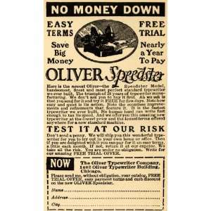   Ad Oliver Speedster Typewriter Free Trial Chicago   Original Print Ad
