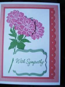 Handmade Sympathy Card Embossed Flowers Stampin Up  