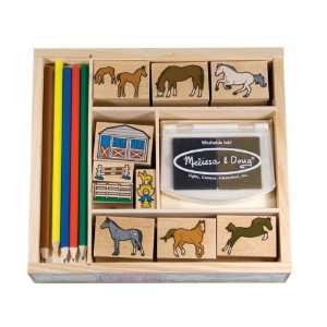  Horses Wooden Stamp Set   Melissa and Doug: Toys & Games