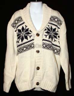 Gymboree SKI CABIN Boys Ivory Snowflake Cardigan Sweater 5 6 Years 5T 