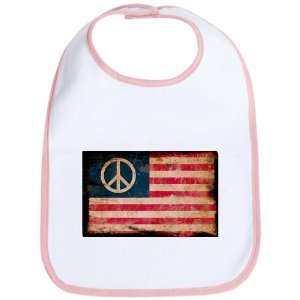    Baby Bib Petal Pink Worn US Flag Peace Symbol: Everything Else
