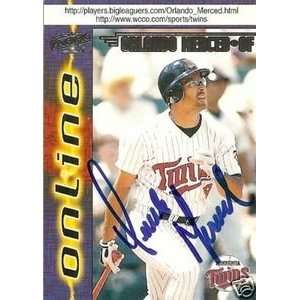  Orlando Merced Signed Twins 1998 Pacific Online Card 