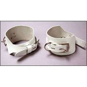 Locking/Buckling Ankle Cuffs, White, 2.25 Health 