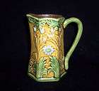 Majolica Style   Creamer   Small Pitcher   Lilies of the Valley 
