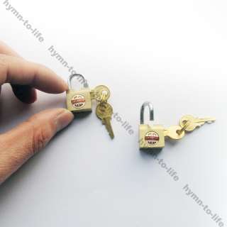 pcs 5/8 Small Brass Padlock Metal Padlock Mini Tiny Craft Lock Key 