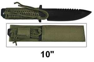 10 CORD WRAPPED HANDLE HUNTING SURVIVAL KNIFE blade 56  
