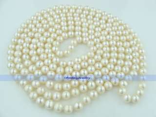 Long White Genuine Cultured Freshwater Pearl Necklace  