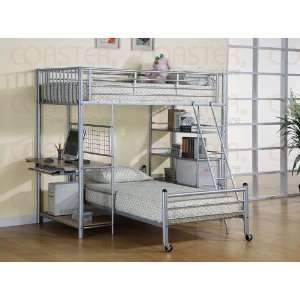  Malcom Metal Twin/Twin Loft Bed: Home & Kitchen