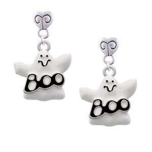  BOO Ghost Mini Heart Charm Earrings: Arts, Crafts 