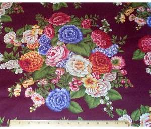 Aubrielle Floral on Wine RJR Quilt Fabric 1/2yd  