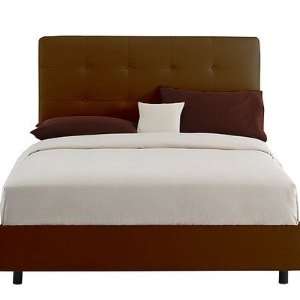  Double Button Tufted Bed in Chocolate Size King