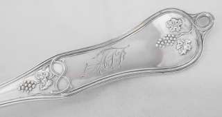 RARE WHITING COIN SILVER GRAPE PATTERN PUNCH SOUP LADLE c1850  