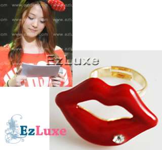 Korean Girl Group Fx F(x) SULLI Red Lip shaped Ring  