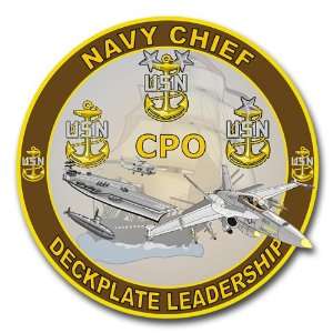  US Navy Chief CPO Deckplate Leadership Decal Sticker 3.8 