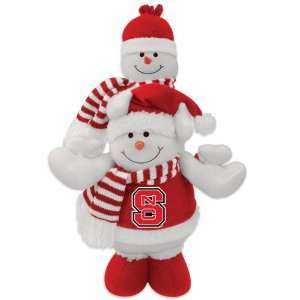   North Carolina State Plush Double Stacked Snowman Christmas Decoration