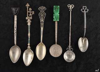   800 Silver Souvenir Spoons Mexico Spain Brussels G. A. Schmidt  