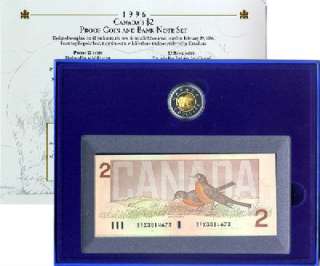 1996 CANADA PROOF $2 COIN AND BRX BANKNOTE SET  