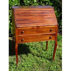   Mahogany Fall Front Parlor Desk with Cabriole Legs: Furniture & Decor
