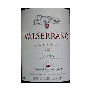    2007 Marquesa De Valserrano Crianza 750ml: Grocery & Gourmet Food