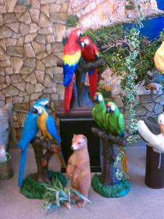 Green Buffon Macaw Bird Display Prop Liife Size Statue  