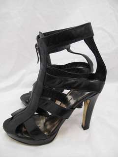 Barbara Bui Black Leather Gladiator Style Zip Up Heels 35  