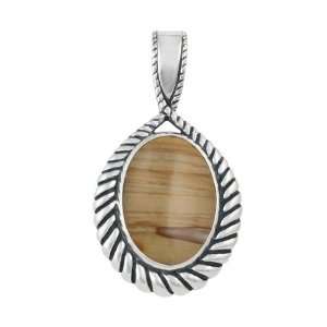   Sterling Silver Oregon Owyhee Sunset Jasper Pendant Enhancer Jewelry