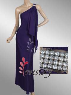 Purples Unadjustable One Shoulder Diamantes Bridesmaid Dresses 09463 