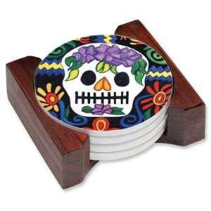  Day of the Dead 5pc Drink Coaster Art Set Kitchen 