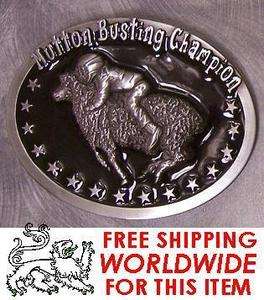 Pewter Belt Buckle rodeo Mutton Busting Champion NEW  