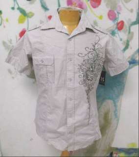 NWT Monarchy Embroidered Button Down Shirt   M  