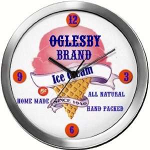 OGLESBY 14 Inch Ice Cream Metal Clock Quartz Movement  