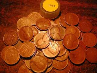1914 P LINCOLN WHEAT CENT PENNY ROLL  