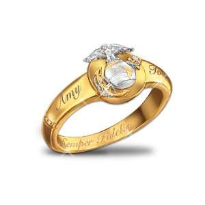  Semper Fidelis Personalized Diamond Womans Ring: USMC 