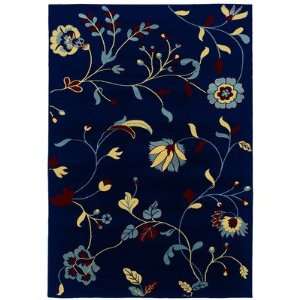  Charbel Navy Floral Contemporary Rug: Home & Kitchen