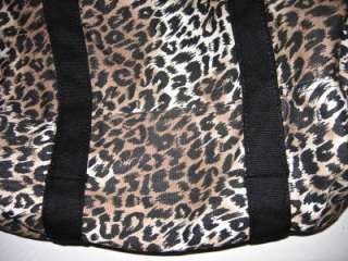 Victoria Secret PINK Limited Leopard Canvas Duffle Weekender Gym Bag 