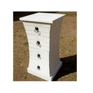   Wood Mission Style White Night Stand Side End Table: Home & Kitchen