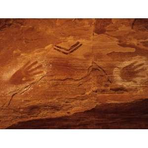  Handprint Pictograph on Stone, Left by Some One Long Ago 