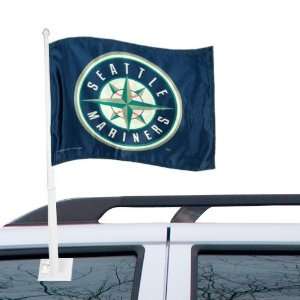  MLB Seattle Mariners 11 x 15 Navy Blue Car Flag: Sports 